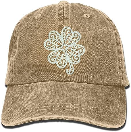 Jshajshk Unisex Lace Clover Print For ST. Patricks Day Irish Shamrock Keep Warm Cap Lace Clover Print For ST. Patricks Day Irish Shamrock Running Hats Stained Hat Natural
