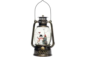 COZY-PAVILION Musical Christmas Snow Globes Lantern, 7.87" Lighted Electric Snowglobes with 8 Holiday Songs 6H Timer Dual Power, Snowman Christmas Ornaments Snow Globe for Kids Adults Xmas Decor Gifts for Men Women