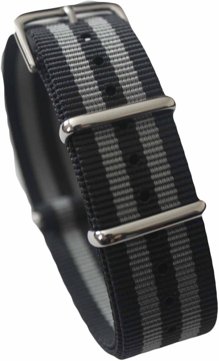 AquaNation - Watch Bands Straps - Choice of Color 20mm Premium Heavy Duty Durable Ballistic NATO Nylon James Bonds Style Replacement Watch Bands Straps