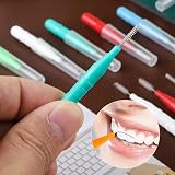 FUYOAL 50 Pieces Interdental Brushes Dental Floss Cleaning Set 5 Colors view 2