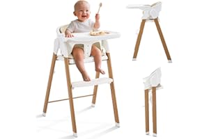 Convertible High Chairs for Babies & Toddlers. 5-in-1 Adjustable High Chair with Removable Tray, Easy to Clean, Portable (Whi