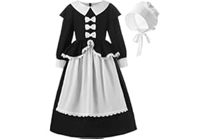 ReliBeauty Pilgrim Costume for Girls Colonial Girl Costume Dress Cosplay Costumes