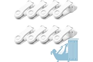 Kingwee Sunflower Shower Curtain Clips, Shower Splash Guard Holders, Bathtub Curtain Liner Clips for Windproof & Splash Water (White-8 Pack)