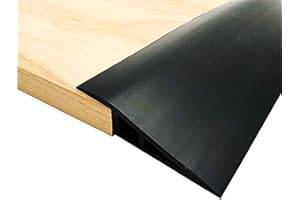 DAILISEN 3.4ft Floor & Carpet Threshold Transition Strip, Overlap Edge Reducer,Edging Trim for Doorway Flooring Mats and Tiles,Beveled Edge Ramp Edge Guard,for use with 3/5" Thick Material (Black)
