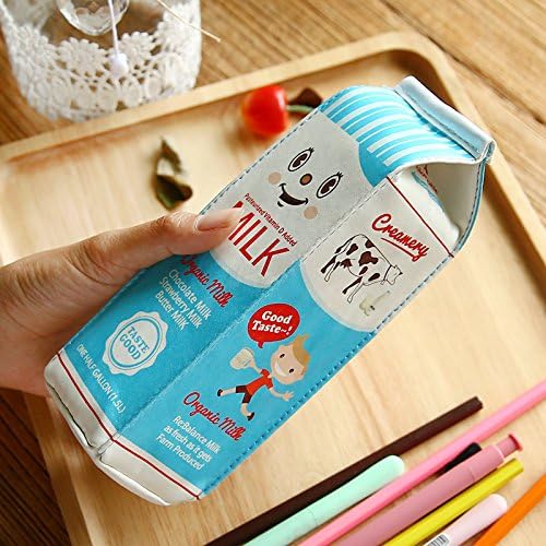 立つ 筆箱 おもしろ 楽器 音響機器 文房具 オフィス用品 スタンド 牛乳 パック ペンケース スタンド 型 ミルク ポーチ ブルー B01mz13xn0 新作製品 世界最高品質人気 正規品送料無料 100 品質保証 激安超特価 最安値特価商品