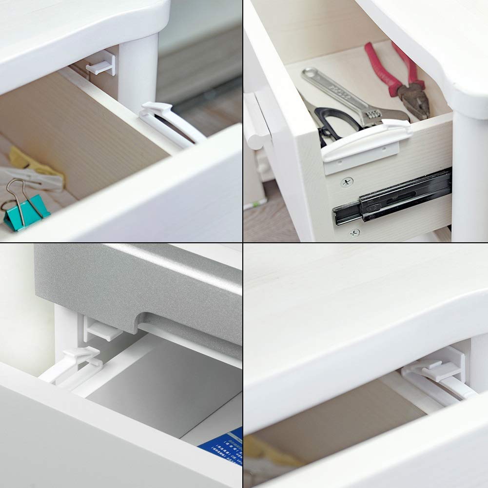 Haiqianxin 4 Pcs Invisible Baby Infant Safty Drawers Lock Door