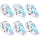 Guduling 6 Rolls D30 Labels, 12mm X 40mm Phomemo D30 Label Tape, Print Master Labels Refill, 160 Tapes/Roll Smart Mini Label Maker Refill D30 for Office, Laser Silver