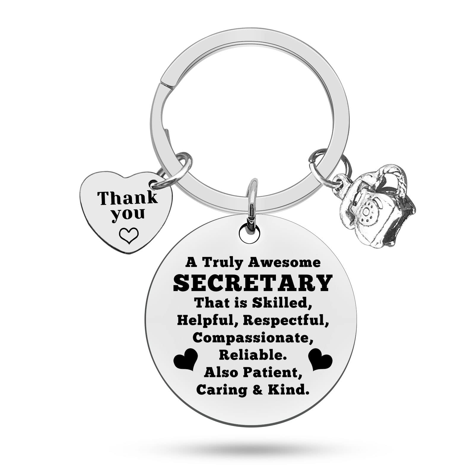 Heigebi Secretary Gift Secretary Appreciation Gifts for Women Keyring for Secretary Staff Thank You Office Legal Medical Secretary Gift Secretary Retirement Gift School Secretary Gifts for Women
