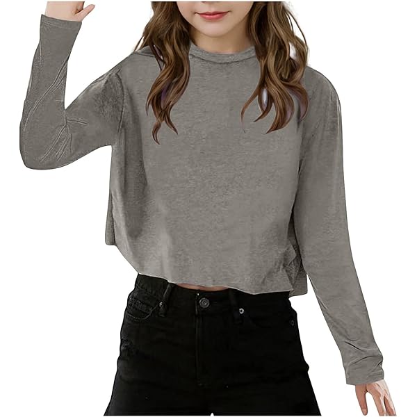 Amazon.com: Girls Long Sleeve Crop Tops Kids Fashion Loose Amazon.com: Girls Long Sleeve Crop Tops Kids Fashion Loose
