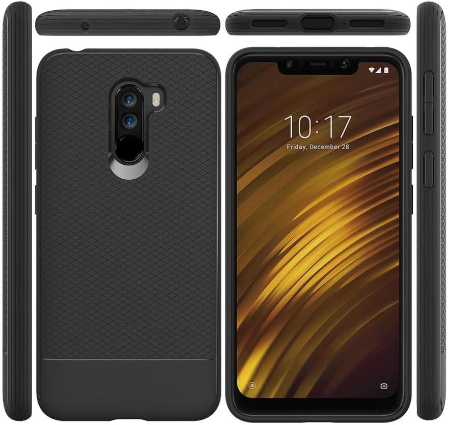 Xiaomi Pocophone F1 Case,Jilika Soft TPU Back Cover Shockproof Shatter-Resistant Mobile Phone case for Xiaomi Poco F1 / Pocophone F1 (Black)