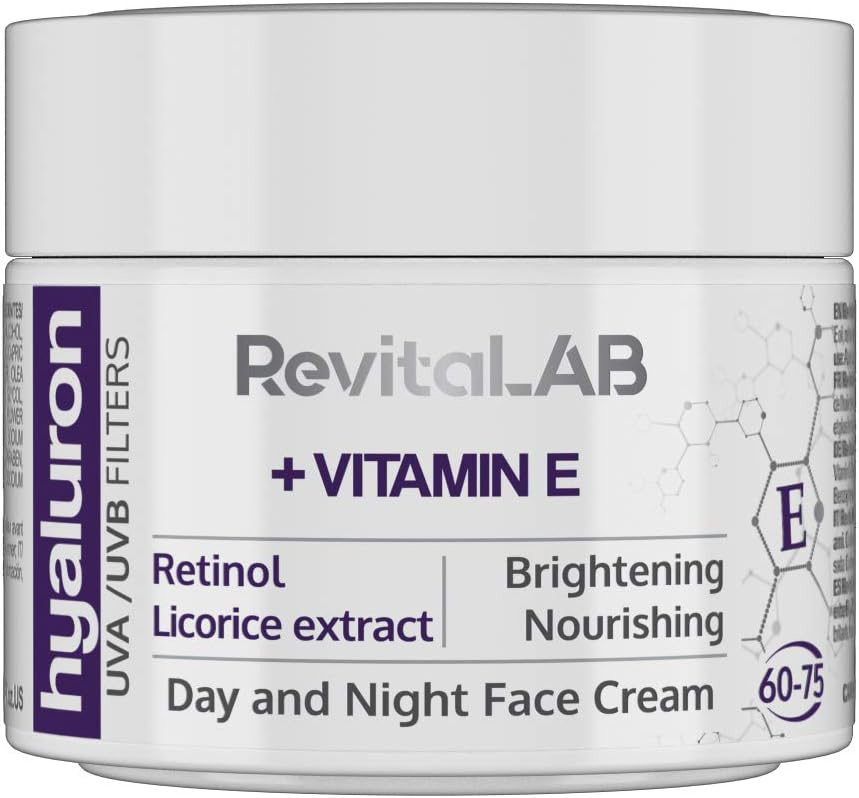 RevitaLAB Hyaluron Anti-Ageing Day and Night Cream, Enriched with Vitamin A (Retinol) Vitamin E, Liquorice Root Extract