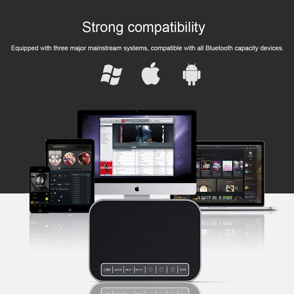 Portable Bluetooth Speaker,XPLUS 4.2 Outdoor/Indoor Stereo Hi-Fi Speaker with Led,FM,Hands-Free Phone Calling,Two Passive Subwoofers,Time,Temperature,Two Alarm Clock,Great for Party,Traveling