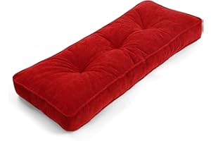 Focuprodu Bench Cushion 42x16. Soft and Breathable Window Seat Cushions Indoor. Non-Slip and Durable Bench Seat Cushion. (42x16, Red)
