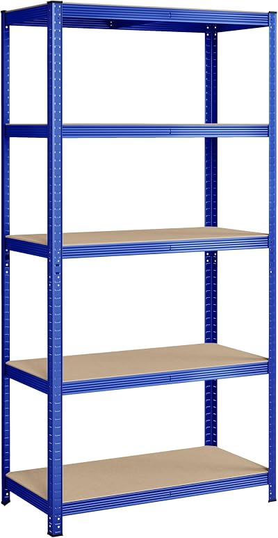 SONGMICS 5-Tier Steel Shelving Unit 600 kg Load 50 x 100 x 200 cm Blue GLR050Q01