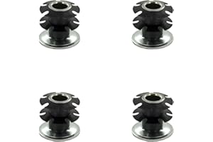 Outwater Industries Double Star Threaded Caster Insert | Heat Treated Steel | Fits 1-1/8 Inch Round 16-18 Gauge Tube | Thread: 3/8-16 | 4 Pack
