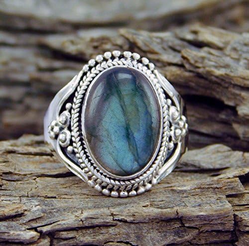 LALISA Fashion Women 925 Silver Turquoise Moonstone Ring Wedding Bridal Jewelry Sz 6-10 (1) (7)