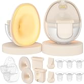 2PC Heated Compeleted Collector Sets and 6PC 17/19/21mm Flange Insert | Compatible with eufy S1 pro/S1/E20 Wearable Breast Pump,Including Heated Flange,Valve,Diaphragm,Collector,Flange Insert