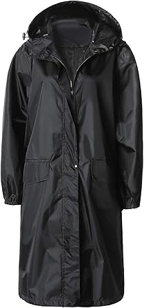 ladies long raincoat with hood