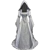 Kahbin Women Hooded Gothic Dress Medieval Corset Renaissance Dress Victorian Dress Halloween Costume