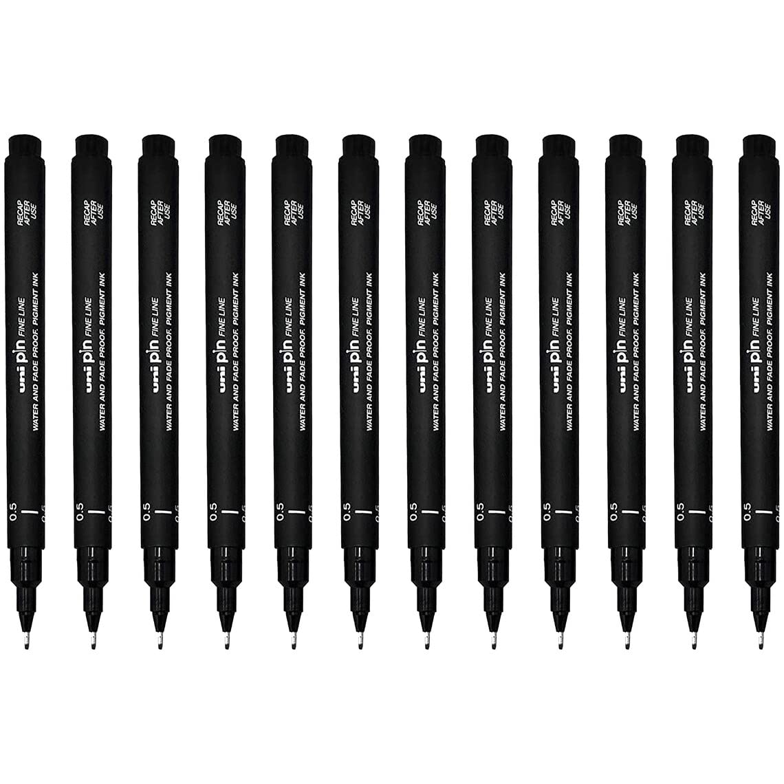 uni-ball Pin Black Technical Drawing Marker Pen 0.5mm - Box of 12 Pens