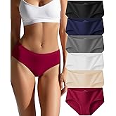 sosusu Cotton Hipster Panties for Women: Mid Rise Underwear Breathable Cheeky Full Coverage Ladies Briefs 6-Pack