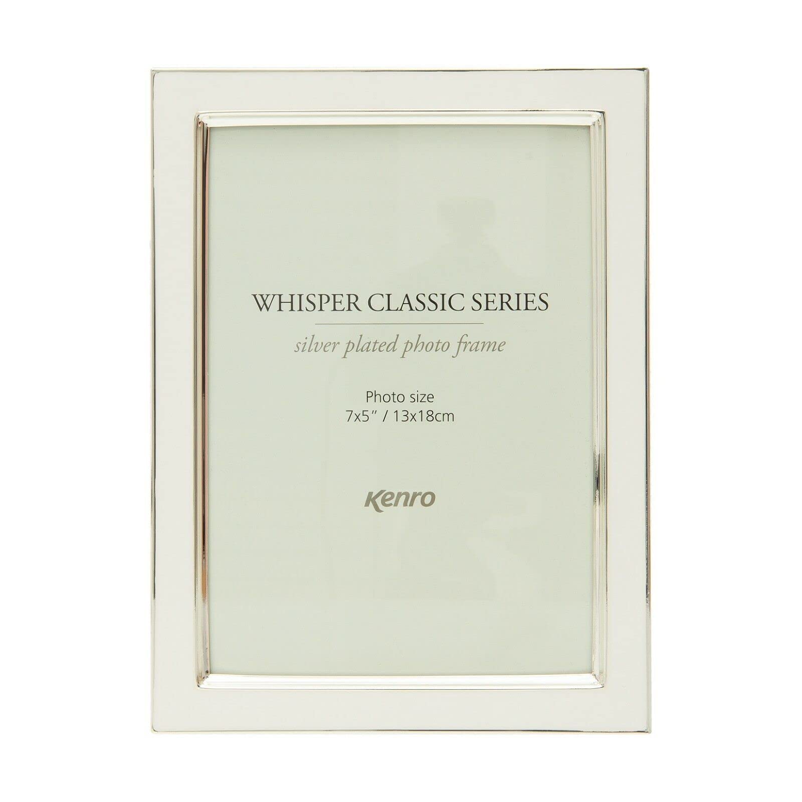 Kenro Whisper Classic White 7x5 Inch / 13x18cm Photo Frame with Silver Plated Edging - WSC1318W — image 1