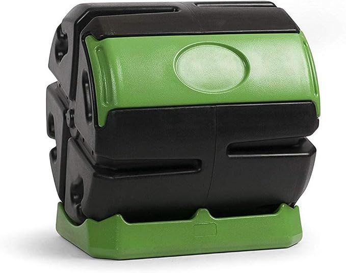 FCMP Outdoor 37 Gallon Chamber Quick Curing Rolling Compost Tumbler Bin for Soil