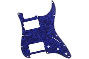 ROZILO 11 Hole Guitar Strat Pickguard HH Humbucker for Fender Standard Stratocaster Blue Pearl