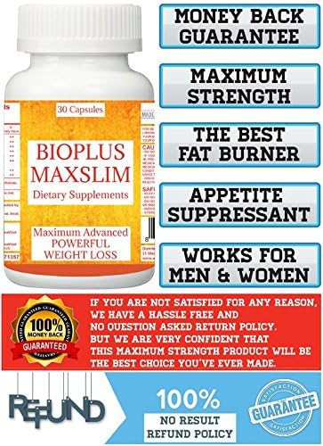 1 BOTTLE (30 CAPSULES) BIOPLUS MAXSLIM. MAXIMUM ADVANCED POWERFUL WEIGHT LOSS. 60 DAYS MONEY BACK GUARANTEE!