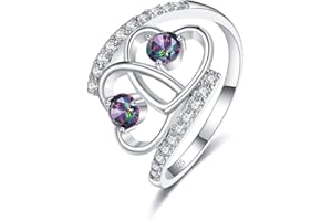 Emsione 925 Sterling Silver Plated Created Blue Topaz Womens Ring Best for Women Men