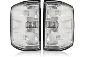G-PLUS Tail Lights w/Bulbs Fit Chevy Silverado 1500 2014-2018/Fit Silverado 1500 LD 2019/Fit Silverado 2500 HD 3500 HD 2015-2019,Rear Lamp Clear Lens Luces Traseras, Faros TraserosAssembly