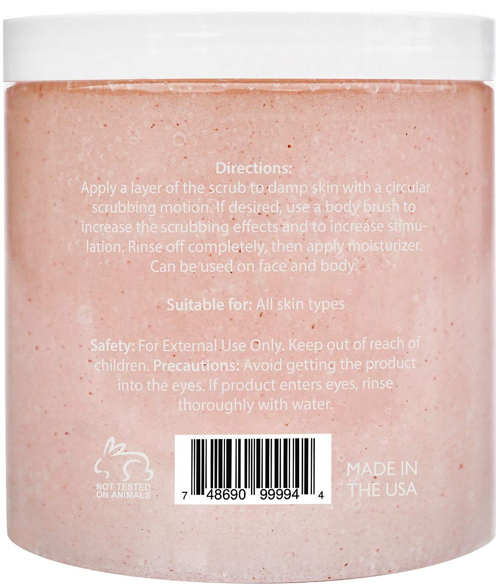 Brooklyn Botany Himalayan Salt Exfoliating Body Scrub & Foot Scrub - All Natural Exfoliator, Moisturizes With Sweet Almond Oil - Scrub Away Dead Skin - Great Gifts For Women - 10 oz : Beauty