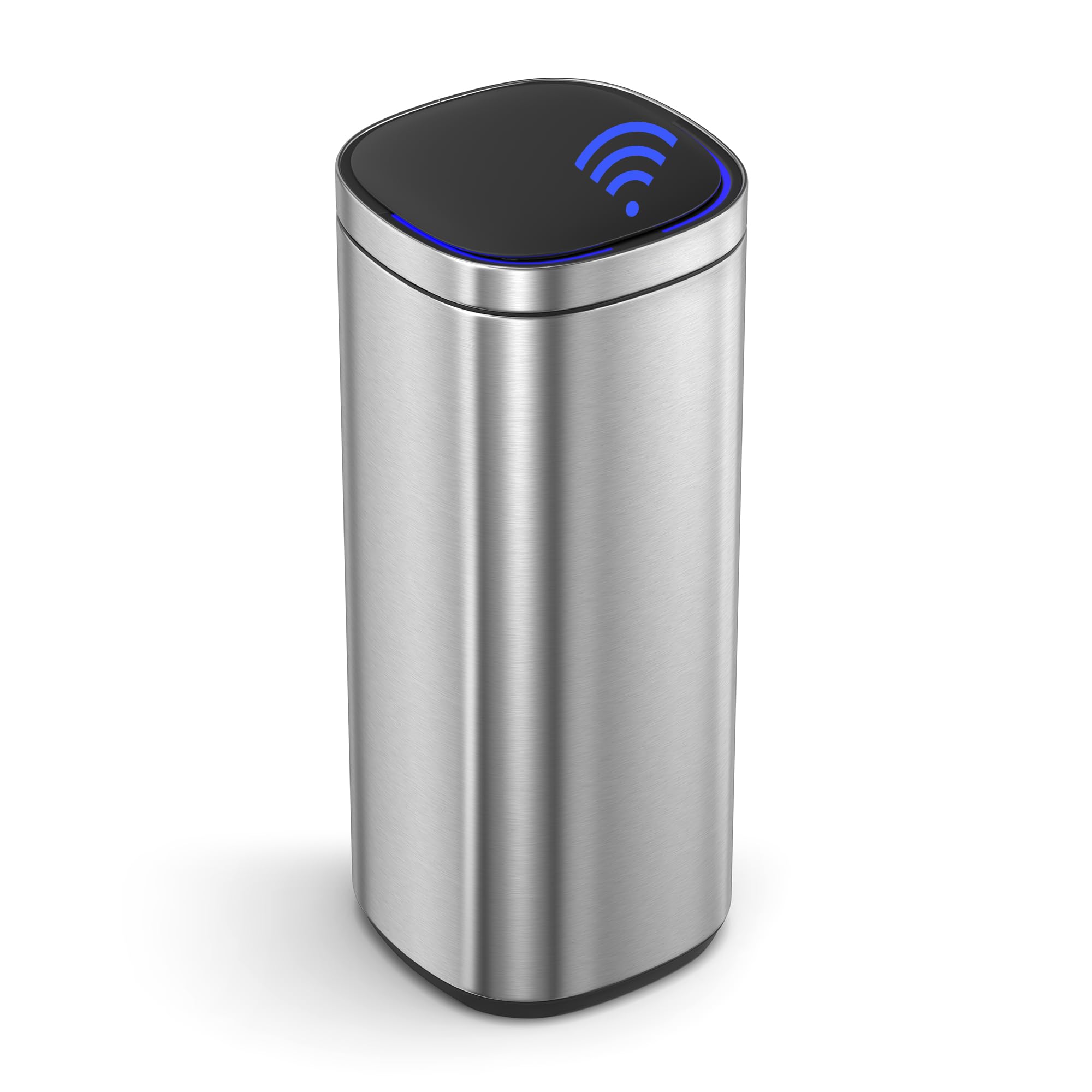 Photo 1 of SONGMICS Motion Sensor Trash Can, 13 Gallon Automatic Kitchen Garbage Can, Multi-Colored Indicator Lights, Ozone Odor Control, Stay-Open Lid, Tall, Stainless Steel, Silver ULTB620E50V1