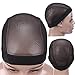 Leeons 5Pack Spandex Dome Style Wig Cap,Ultra Stretch Black Dome Cap,Elastic Hairnets Wig Caps for Men Women