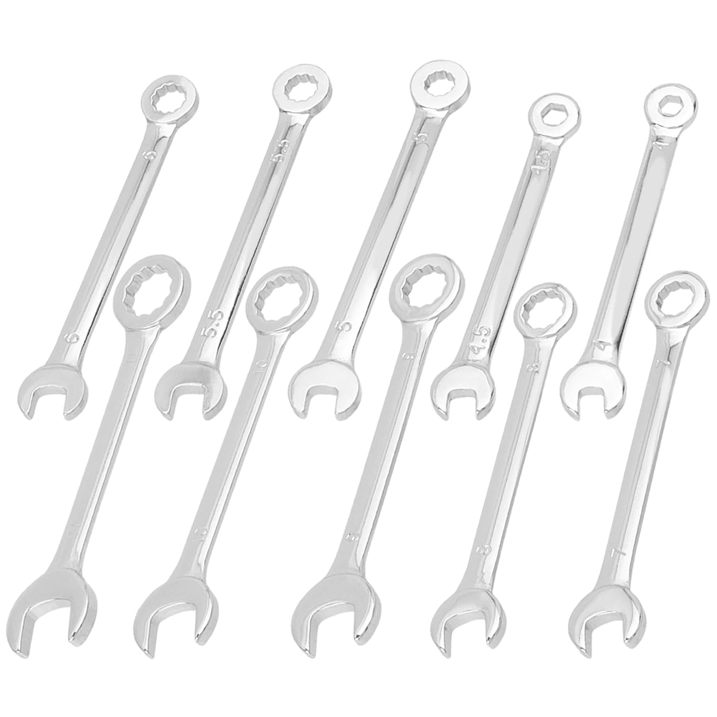 Mesee 10 Pieces Mini Combination Wrench Set Metric Small Ignition Wrenches 4-11mm Open and Box End Wrench Set Dual-Use Spanner Hand Repair Tool for Automotive Bike Industry Machine Home Appliance