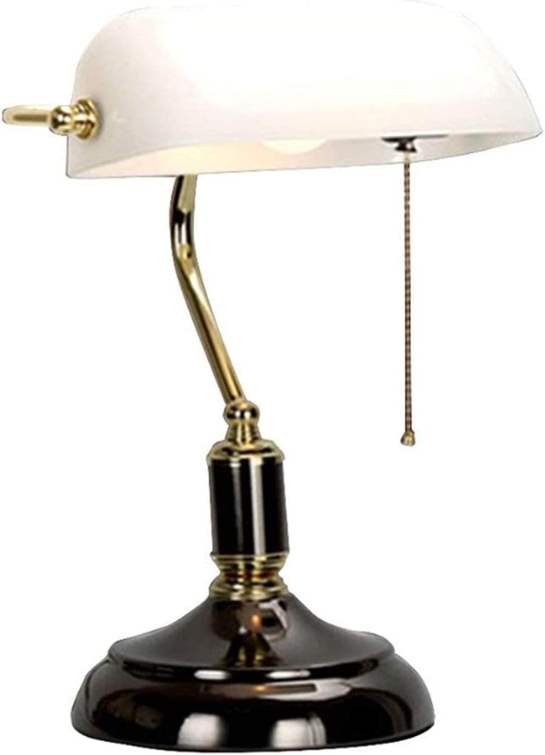 OldFashioned Banker Desk Lamp with Pull Switch,rotatable Glass