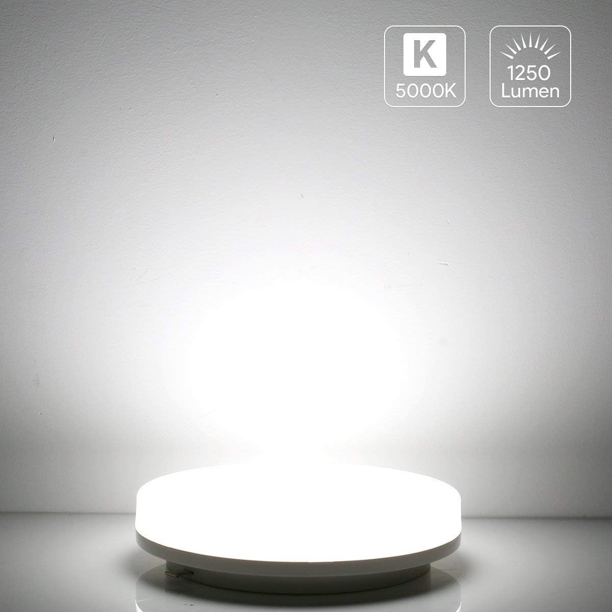 LE Flush Mount Ceiling Light Fixture Waterproof LED Ceiling Light for Bathroom Porch, 5000K Daylight 15W (100W Equivalent) 1250lm Ceiling Lamp for Kitchen, Bedroom, Living Room, Hallway, Non Dimmable - - 