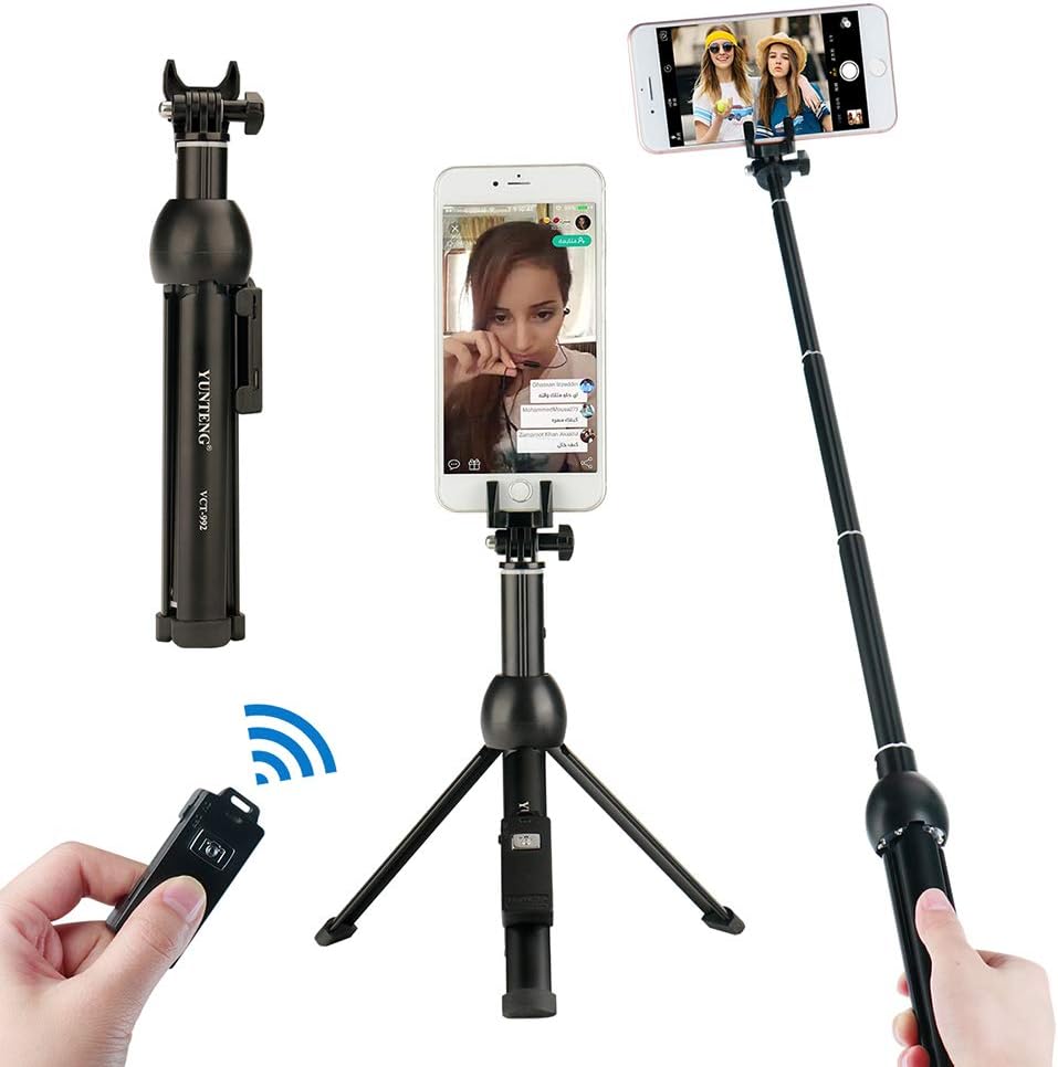 Yunteng 3 in 1 Tripod Desktop Handheld Extendable Mini Selfie Stick Monopod Wireless for Android iPhone 7 Sumsang Galaxy Huawe
