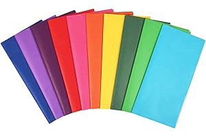 Simetufy 60 Sheets Rainbow Colored Tissue Paper for Gift Bags, 10 Bold Colors, 20 x 20 Inch Gift Wrapping, Bulk for Crafts & Gifts, Mother's Day