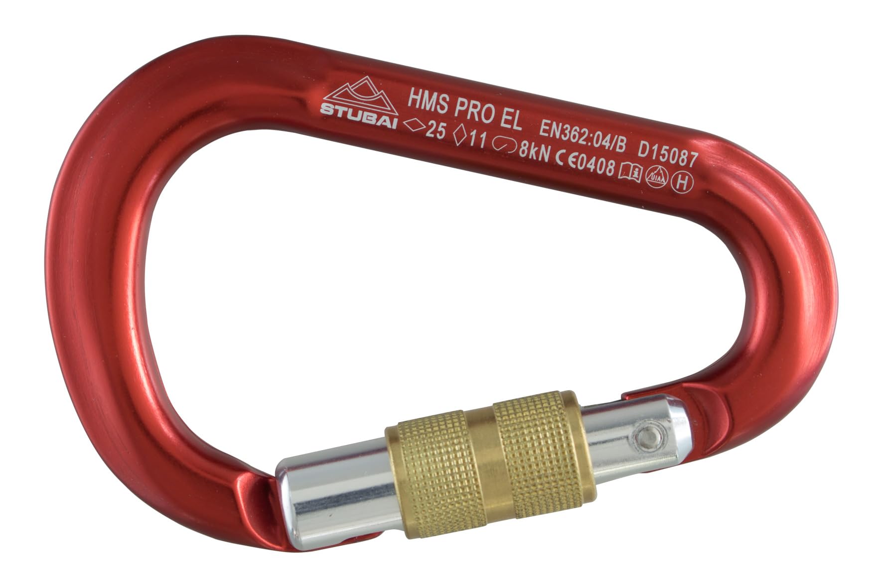 Hms Pro Stubai Sports Easylock Karab with Screw Gate Anodized - White, Size 25