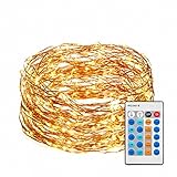 Led String Lights with Copper Wire (50ft. with Remote) Dimmable Twinkle Fairy Star lights Wire Lights for Indoor Outdoor Christmas Decorative Lights for Seasonal Holiday or crafting (Warm White)