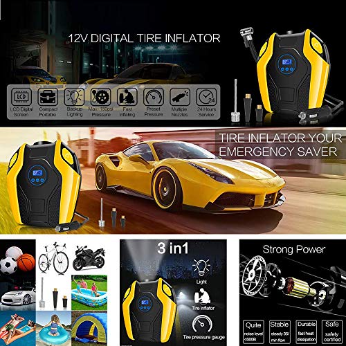 image for Bouanq Air Compressor Tire Inflator, 12V 150PSI Car Portable Electric 