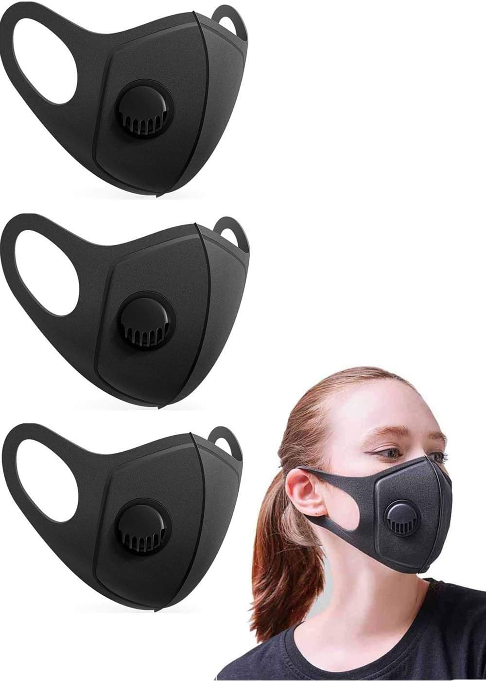 Hussar 3 Pack Face Cover, Washable Sponge Shield, Protective Comfortable Dust Cover for Outdoor sports