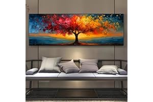 Extra-Large Tree of Life Abstract Canvas Prints Poster Vibrant Modern Aesthetic Large Art Prints Wall Art Home Decor(40x120cm
