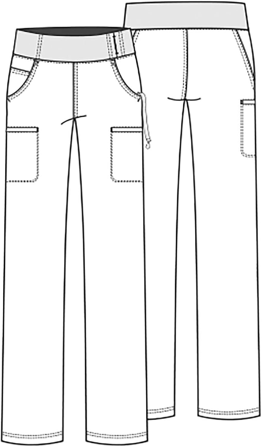 CHEROKEE Women's Iflex Mid Rise Straight Leg Pull-on Pant: Clothing