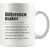 Difference Maker Definition Mug Inspirational Gifts For Women Men Retirement Gifts Coworker Boss Leader Teacher Ceramic Cup 11 oz White