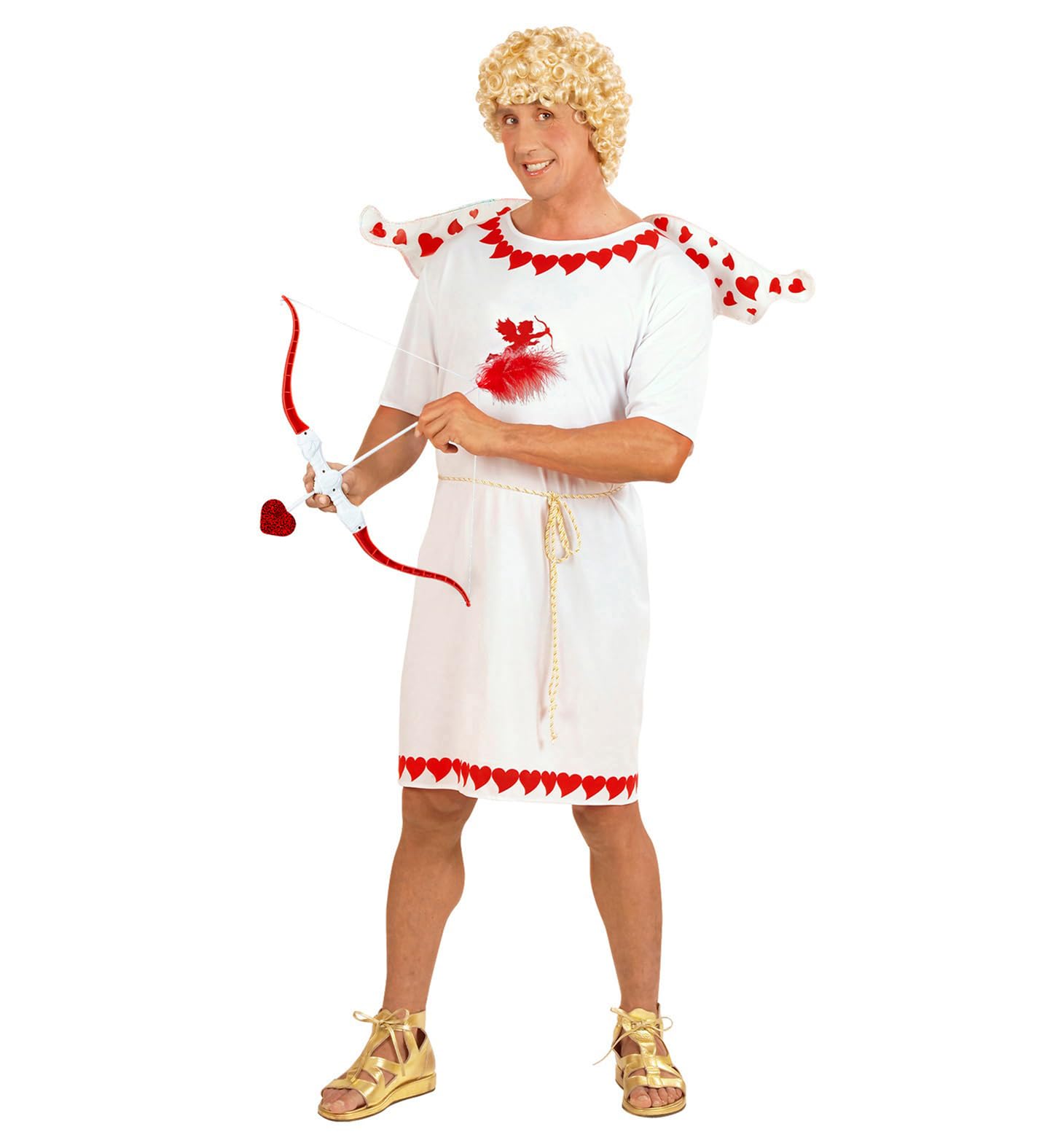 Widmann 74573 Men's Costume Amor Good Luck Messenger White/Red
