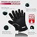 WISH4U Black Silicone BBQ/Cooking Gloves- Internal Finger Thicken Heat Resistant Layer Oven Mitts for Grilling,BBQ, Kitchen – Safe Handling of Pots and Pans– Cooking & Baking Non-Slip Potholders
