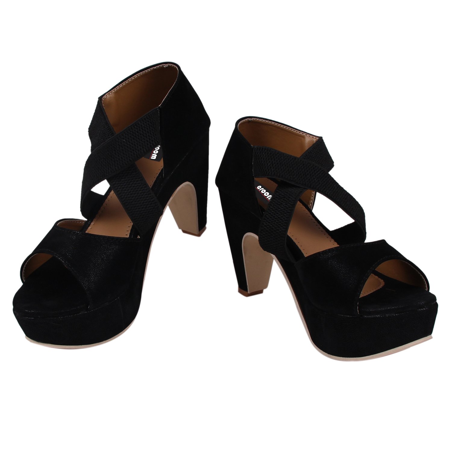 aroom women's black heel sandal