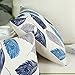CaliTime Canvas Throw Pillow Cover Case for Couch Sofa Home Decoration Peacock Feathers 18 X 18 Inches Grey Blue Navy